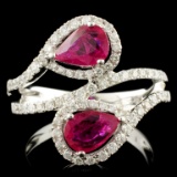 14K Gold 1.24ct Ruby & 0.60ctw Diamond Ring