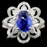 18K W Gold 2.00ct Sapphire & 0.98ct Diamond Ring