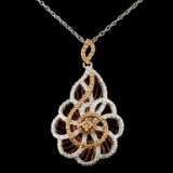 14K Gold 1.06ctw Diamond Pendant