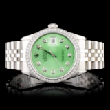 Rolex SS DateJust Diamond 36MM Wristwatch