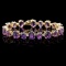 14k Gold 40.00ct Amethyst & 1.00ct Diamond Bracel