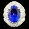 18K Gold 8.30ct Tanzanite & 2.18ctw Diamond Ring