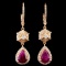 18K Gold 2.68ctw Ruby & 0.83ctw Diamond Earrings