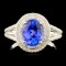 14K Gold 1.95ct Tanzanite & 0.48ctw Diamond Ring