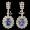 18K Gold 2.56ct Sapphire & 2.36ctw Diamond Earring