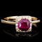 18K Gold 1.00ct Ruby & 0.35ctw Diamond Ring