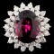 14K Gold 6.40ct Tourmaline & 1.30ctw Diamond Ring