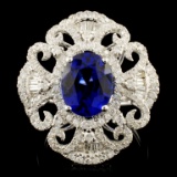 14K Gold 3.68ct Sapphire & 1.15ctw Diamond Ring