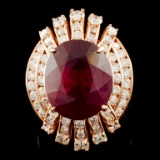 14K Gold 12.24ct Ruby & 2.02ctw Diamond Ring