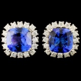 14K Gold 5.54ct Tanzanite & 1.08ctw Diamond Earrin