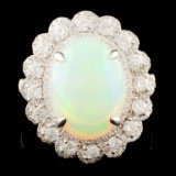 14K Gold 4.44ct Opal & 1.14ctw Diamond Ring