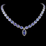 14K Gold 38.99ctw Tanzanite & 7.74ctw Diamond Neck