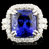 18K Gold 7.21ct Tanzanite & 1.35ctw Diamond Ring