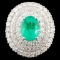 18K Gold 2.27ct Emerald & 2.40ctw Diamond Ring