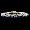 14K Gold 4.52ct Tanzanite & 0.32ctw Diamond Bracel