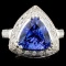 14K Gold 2.89ct Tanzanite & 0.30ctw Diamond Ring