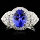 18K Gold 2.53ct Tanzanite & 0.90ctw Diamond Ring