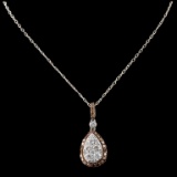 14K White Gold 1.26ctw Fancy Color Diamond Pendant