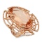 14K Gold 23.00ct Morganite & 1.50ct Diamond Ring