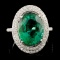 18K Gold 6.24ct Emerald & 0.60ctw Diamond Ring