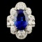 18K Gold 8.23ct Tanzanite & 1.43ctw Diamond Ring