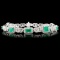 14K Gold 3.00ct Emerald & 1.73ctw Diamond Bracelet