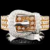 14K Gold 1.06ctw Fancy Color Diamond Ring