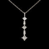 14K White Gold 0.85ctw Diamond Pendant