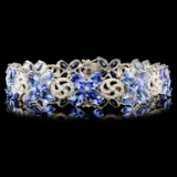 14K Gold 21.42ct Tanzanite & 1.65ctw Diamond Brace