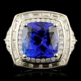 18K Gold 6.20ct Tanzanite & 1.78ctw Diamond Ring