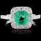 18K Gold 1.14ct Emerald & 0.81ct Diamond Ring