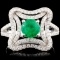 14K Gold 0.90ct Emerald & 0.60ctw Diamond Ring