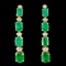 14K Gold 6.50ct Emerald & 0.35ctw Diamond Earrings