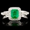 14K Gold 0.68ct Emerald & 0.40ctw Diamond Ring