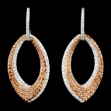 14K Gold 1.46ctw Fancy Color Diamond Earrings