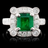 18K Gold 1.63ct Emerald & 1.04ctw Diamond Ring
