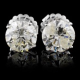 14K White Gold 6.15ct Diamond Earrings
