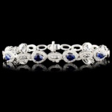 14K Gold 3.26ctw Sapphire & 1.70ctw Diamond Bracel