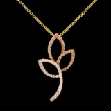 14K Gold 0.54ctw Fancy Color Diamond Pendant