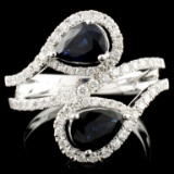 14K Gold 1.63ct Sapphire & 0.60ctw Diamond Ring
