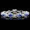 14K Gold 14.59ctw Tanzanite & 3.65ctw Diamond Brac