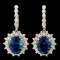 14K Gold 14.01ct Topaz & 1.86ctw Diamond Earrings