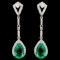 18K Gold 6.25ctw Emerald & 1.15ctw Diamond Earring