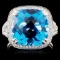 18K Gold 8.74ct Topaz & 0.25ctw Diamond Ring