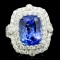 18K Gold 4.85ct Tanzanite & 1.55ct Diamond Ring