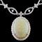 18K White Gold 17.25ct Opal & 10.73ct Diamond Neck