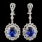 18K Gold 6.66ctw Tanzanite & 3.31ctw Diamond Earri