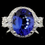 18K Gold 4.48ct Tanzanite & 0.91ct Diamond Ring