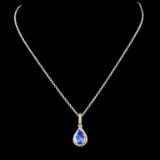 14K Gold 0.68ct Tanzanite & 0.22ctw Diamond Pendan