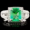 18K Gold 2.17ct Emerald & 0.57ctw Diamond Ring